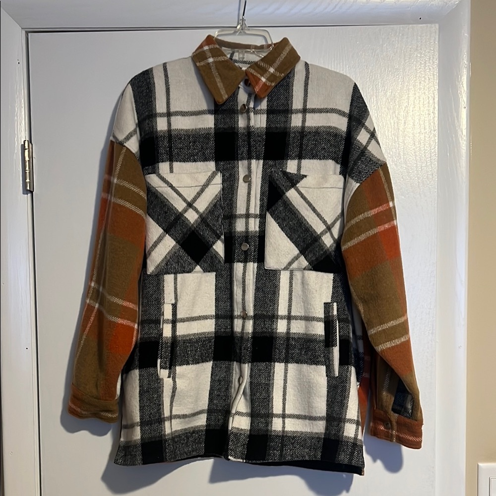 FASHION ON EARTH Plaid Shacket Jacket